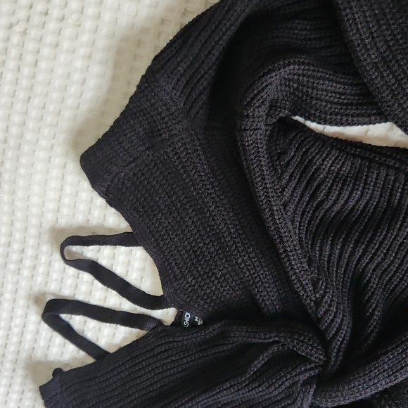 Chunky knit tie long sleeve Fashion nova sweater M Goth BASICS - Picture 6 of 11